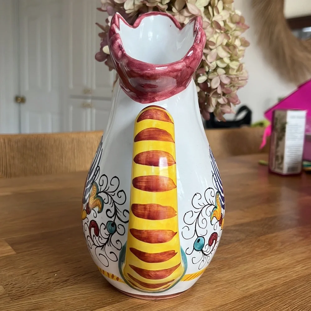Williams Sonoma Sur lá Table Nova Deruta Rooster Pitcher